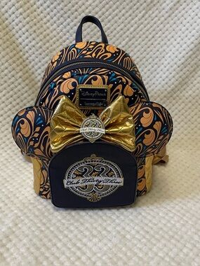 Loungefly Disney Club 33 Mini Backpack with Mickey ears gold and blue Alfred